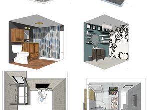 衛具、水具、潔具衛生間浴室SU模型設計圖下載